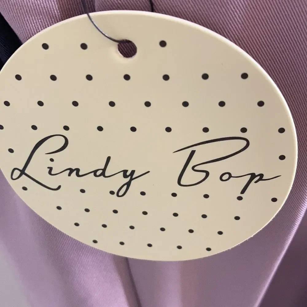 Lindy Bop Women's 10 Plum/Purple  “Bethany" Dress Short Sleeve New - Picture 7 of 10
